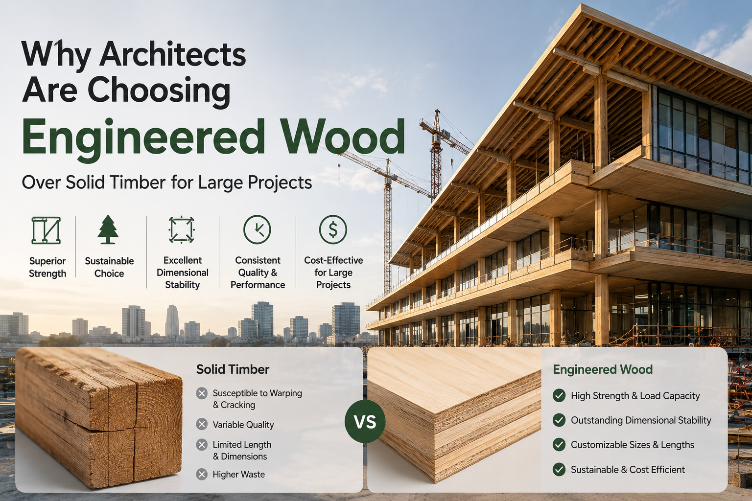 Why Architects Are Choosing Engineered Wood Over Solid Timber for Large Projects
